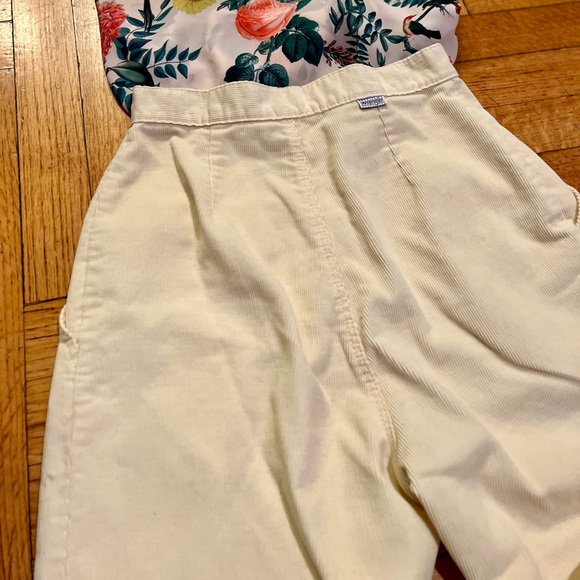 Vintage wrangler sz 8 pale yellow corduroy pleated trousers. - Picture 5 of 9